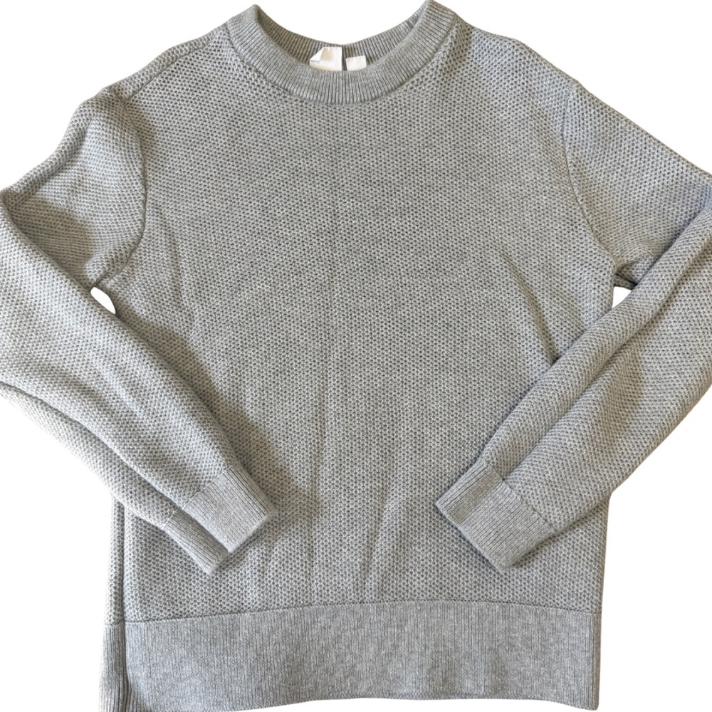 GAP Kids Heather Gray Textured Crewneck Sweater - size small youth
